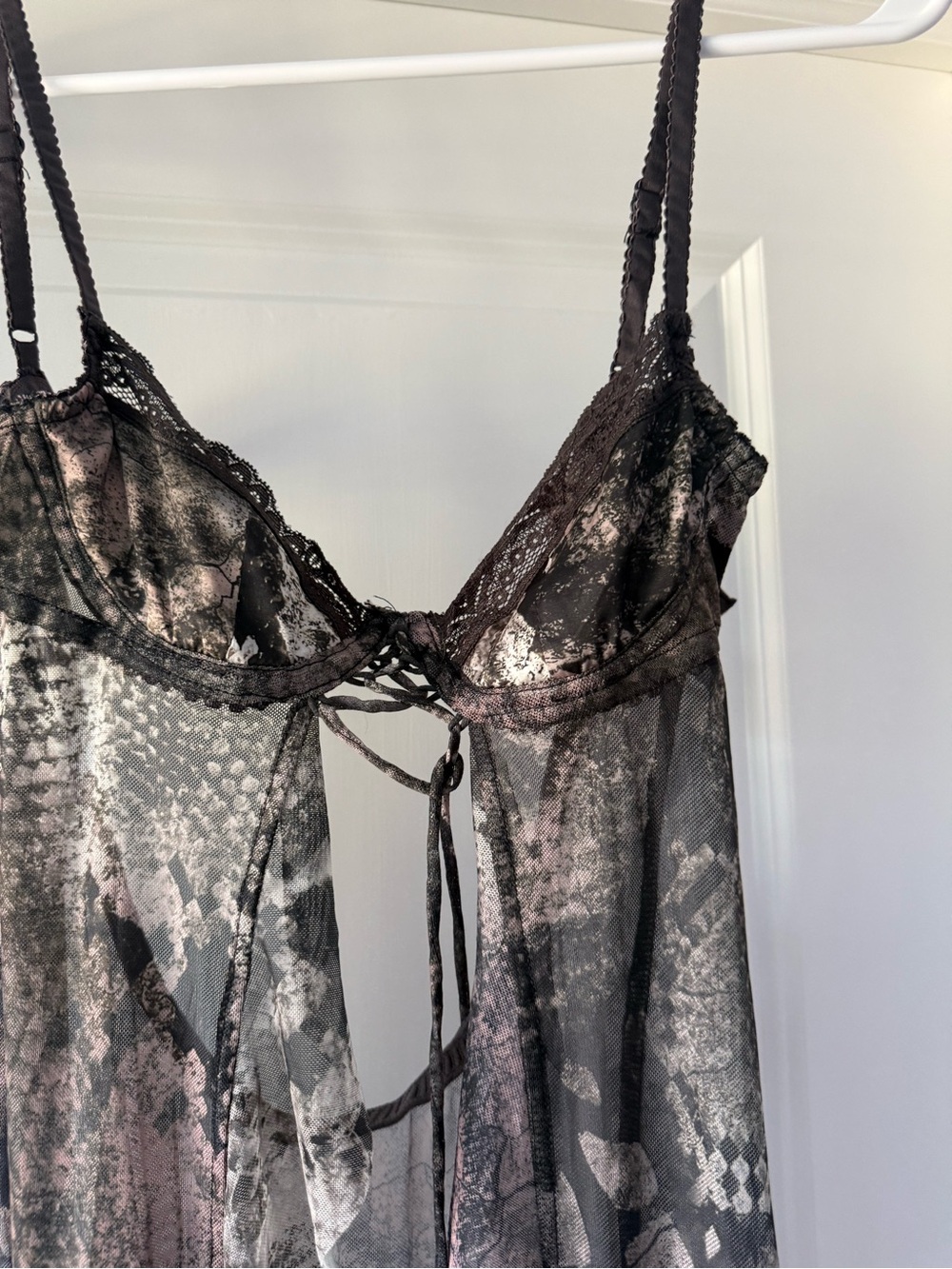 Jaded London Sheer Snake-Print Maxi Slip Dress - Black, Brown - Picture 3 of 5
